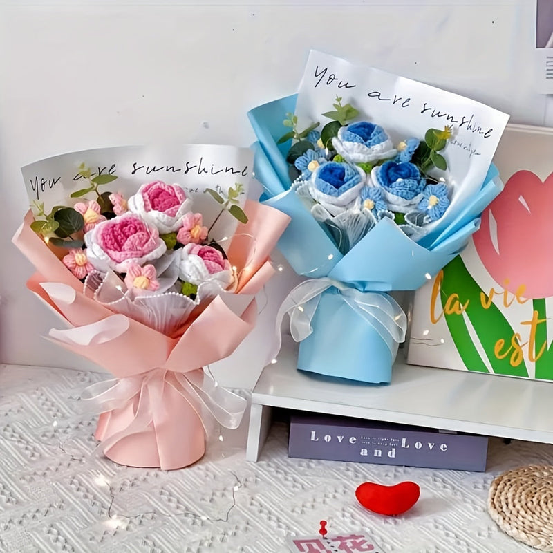 Kézzel Készített Horgolt Virágcsokor – Tökéletes Ajándék Anyák Napjára