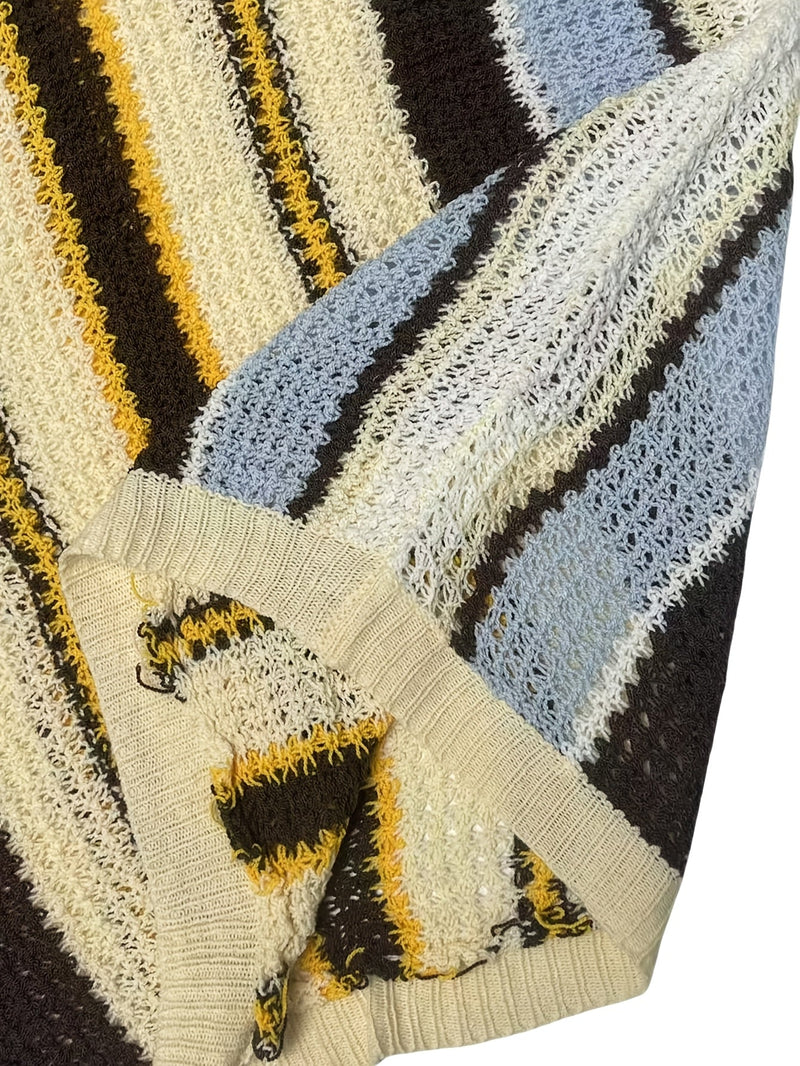 Casualowy Dziany Sweter w Paski – Wygodny i Przewiewny