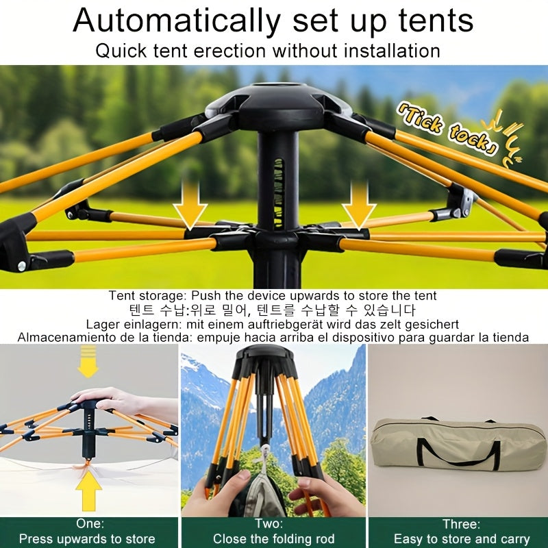 Szybka Rozkładana Namiot Kempingowy dla 4 Osób – Oddychająca i Wiatroodporna Osłona