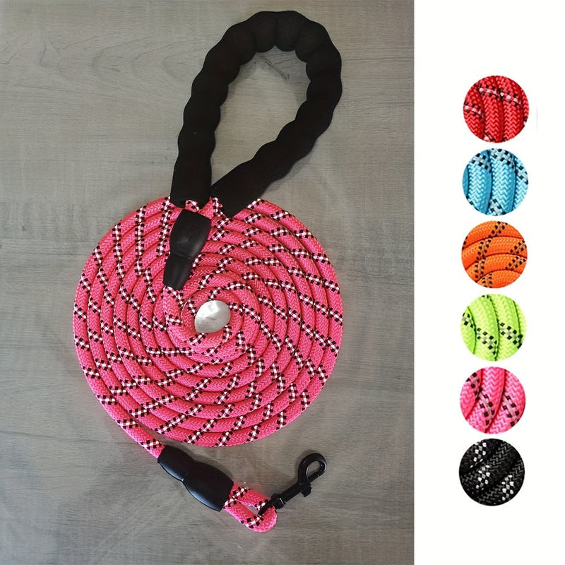 Erősített fényvisszaverő kutyapóráz párnázott füllel – Tartós és biztonságos erős kutyák számára