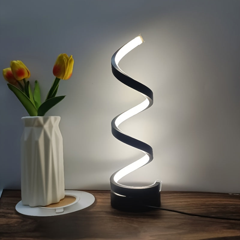 Lampa Biurkowa LED w Kształcie Spirali – Nowoczesne, Dimmowalne Oświetlenie