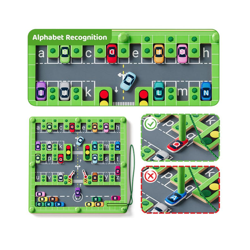Labirintus parkoló kicsiknek - Tanulj és játssz a betűkkel
