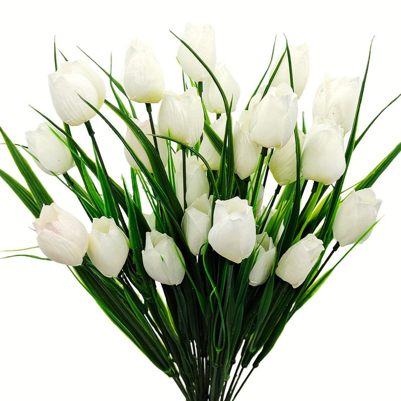 6 darabos mesterséges tulipán csomag – UV-álló és élethű kert- és beltéri dekorációhoz