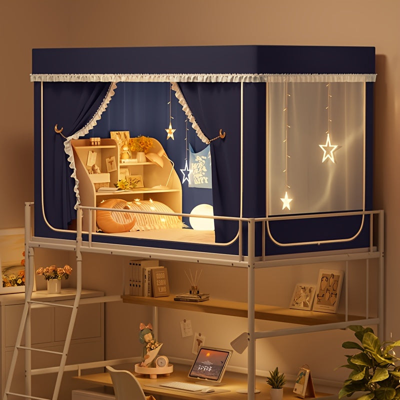 StarryBunk Regulowane Łóżko Piętrowe - Przytulne i Chronione z Moskitierą