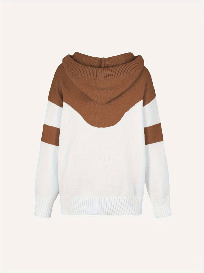 Ava Color Block Hoodie Sweter - Stylowy i Wygodny dla Kobiet