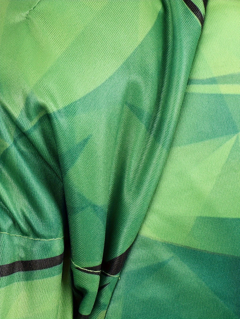 Kostium Superbohatera dla Dzieci – Zielony Kombinezon z Wzorem Mięśni i Maską