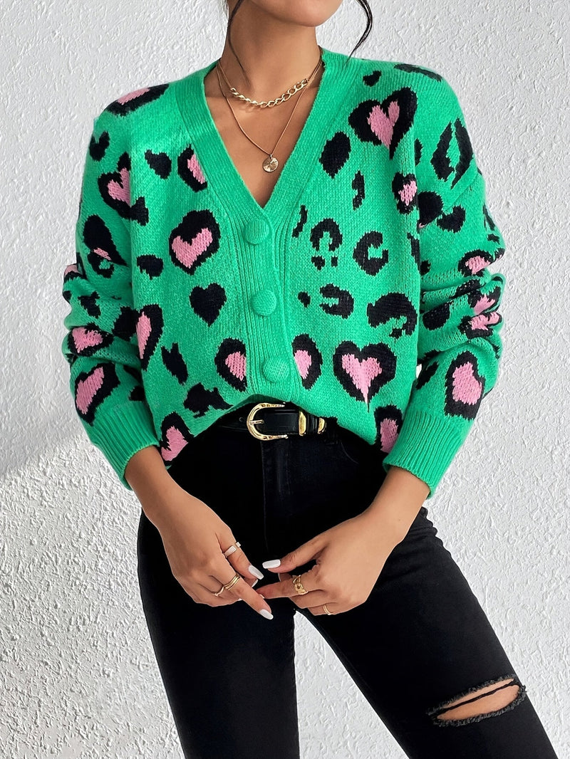 Women's Leopard Cardigan – Cheerful and Comfortable for Spring and Autumn