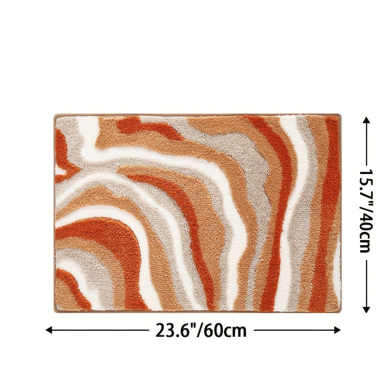 Geometryczny Dywanik Łazienkowy – Absorbujący i Miękki z Antypoślizgowym Spodem
