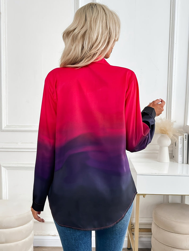 Gradientowa Bluzka w Kratę dla Dams – Wesoła i Stylowa na Lato