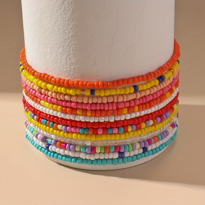 13 darabos Boho bokalánc készlet - kézzel készített gyöngyös kiegészítők nyárra