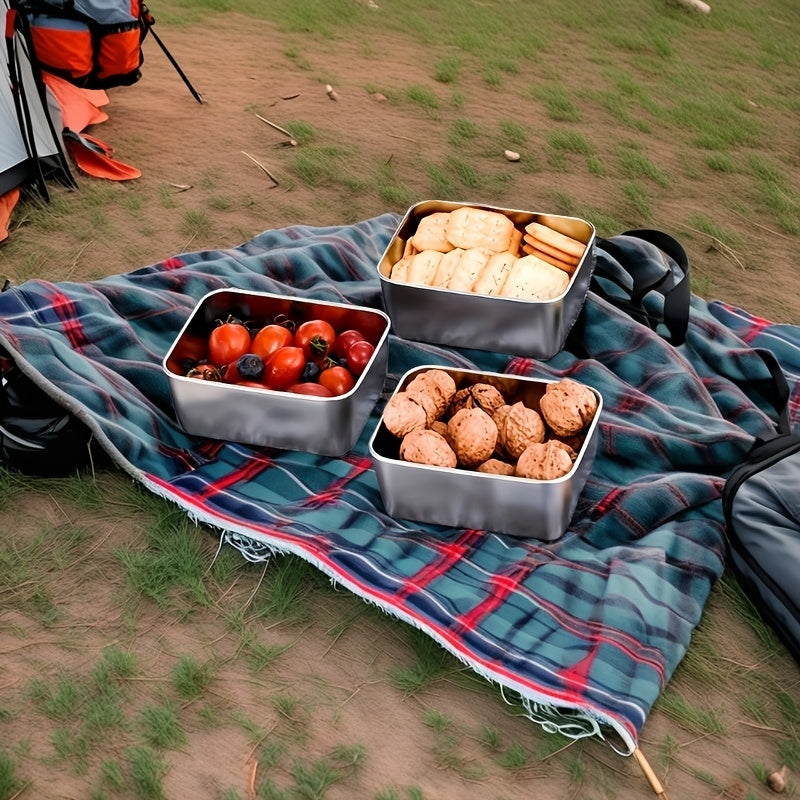7-częściowy Zestaw Pojemników do Przechowywania Żywności ze Stali Nierdzewnej – Szczelne i Stosowne Pojemniki do Użytku Domowego lub na Zewnątrz
