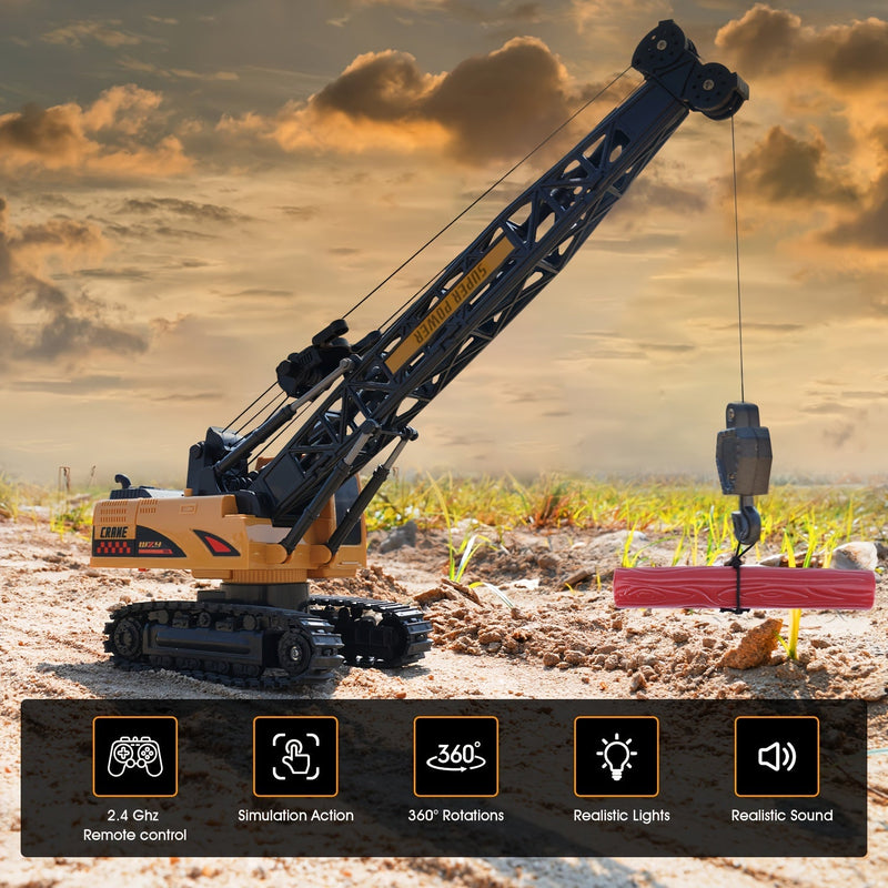 MegaLift RC Żuraw - Potężny Żuraw Budowlany Sterowany Zdalnie 360°