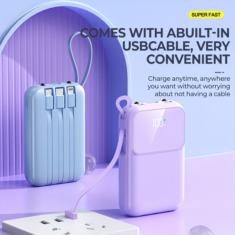 Cel mai bun powerbank portabil 10000 mAh – încărcare rapidă datorită cablului încorporat