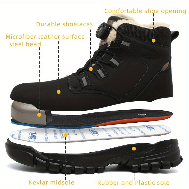 Buty robocze dla mężczyzn z stalowymi noskami i ociepleniem – Wytrzymałe i odporne na przebicie