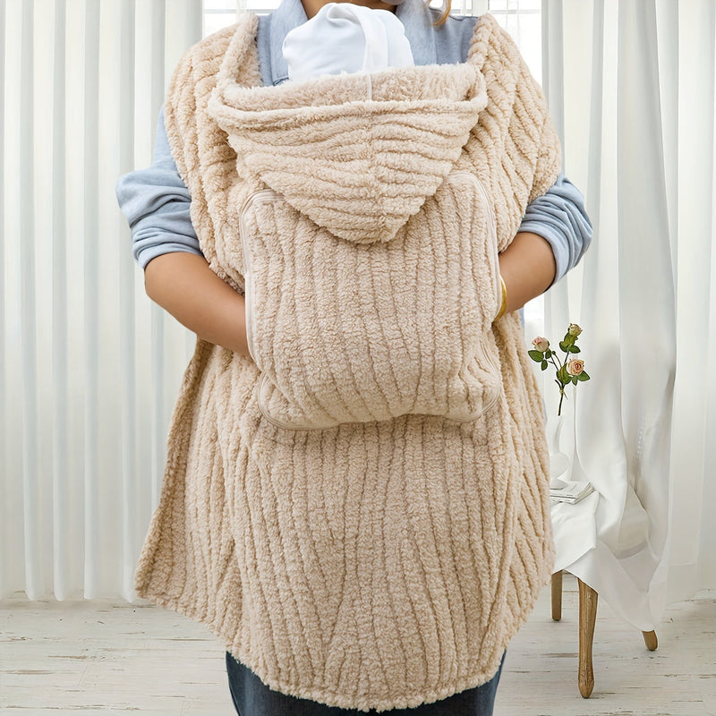 Kocyk CuddleMe dla Niemowląt – Multifunkcyjny Kocyk z Khaki Paskami dla Niemowląt