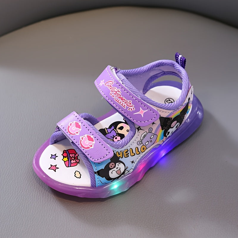 Sanrio Dziewczęce Sandały z Oświetleniem – Kawaii Kreskówkowe Księżniczki Sandały na Lato