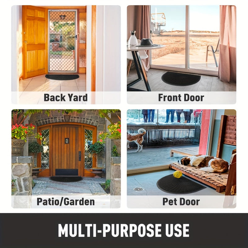 Trwała Gumowa Wycieraczka - Półokrągły Design do Użytku Zewnętrznego i Wewnętrznego