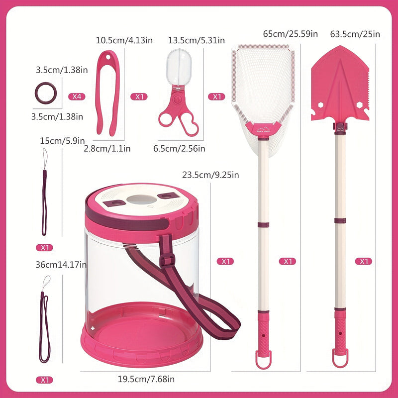 Zestaw do Zabaw na Plaży dla Dzieci – Kompletny z Składanym Wiadrem, Łopatką i Siatką do Eksploracji na Zewnątrz