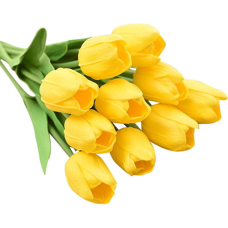 Set of 10 Artificial White Tulips – Ideal for Weddings, Photography, and Interior Decoration