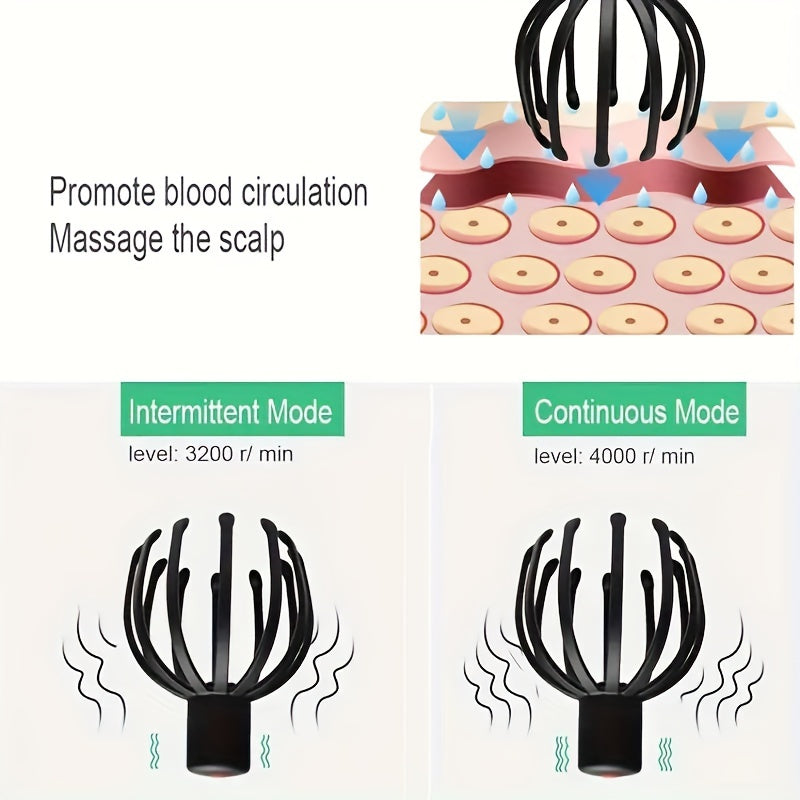 Elekttryczny Masażer Skóry Głowy – Ładowany przez USB i Kompaktowy