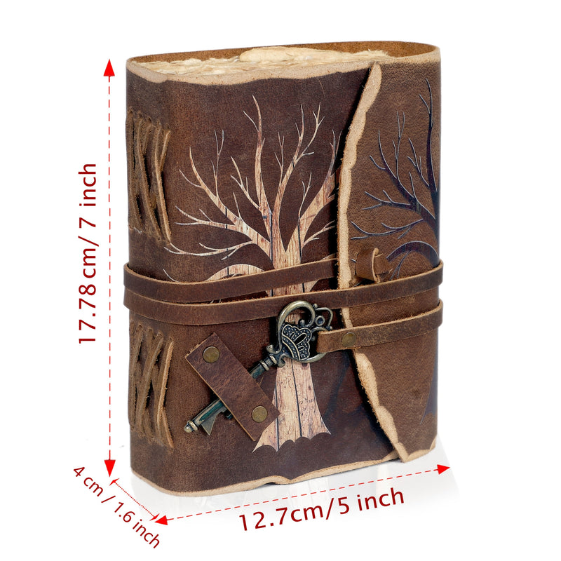 Ręcznie Robiony Vintage Notatnik z Wyglądem Skórzanym i Zamykaną Zawieszką – Dla Kreatywnych Dusz