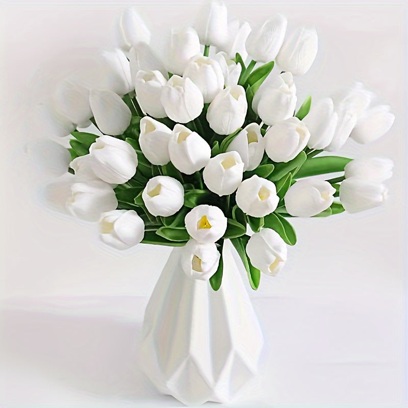 Set of 15 Realistic Artificial Tulips – Perfect for Weddings, Parties, and Interior Decoration