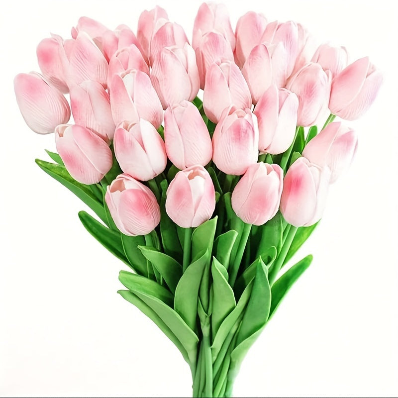 Set of 15 Realistic Artificial Tulips – Perfect for Weddings, Parties, and Interior Decoration