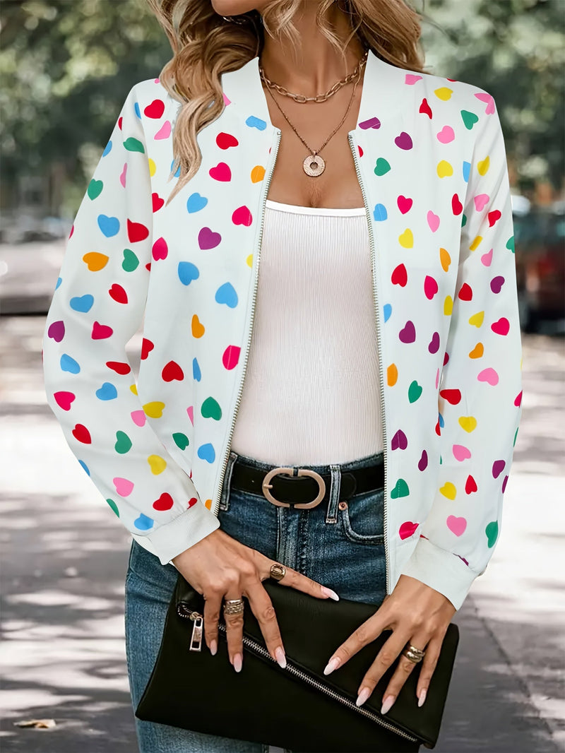 Cheerful Bomber Jacket – Stylish and Comfortable Zip-Up Jacket for Spring and Autumn