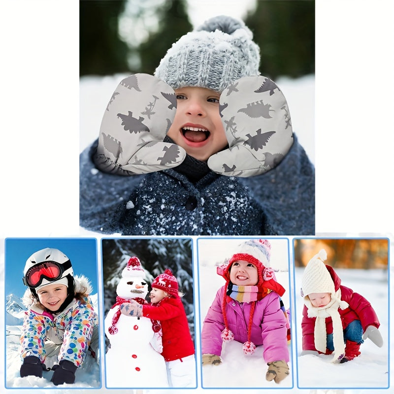 Rękawice Zimowe Dinozaury dla Dzieci - Na Ciepłe Przygody w Śniegu