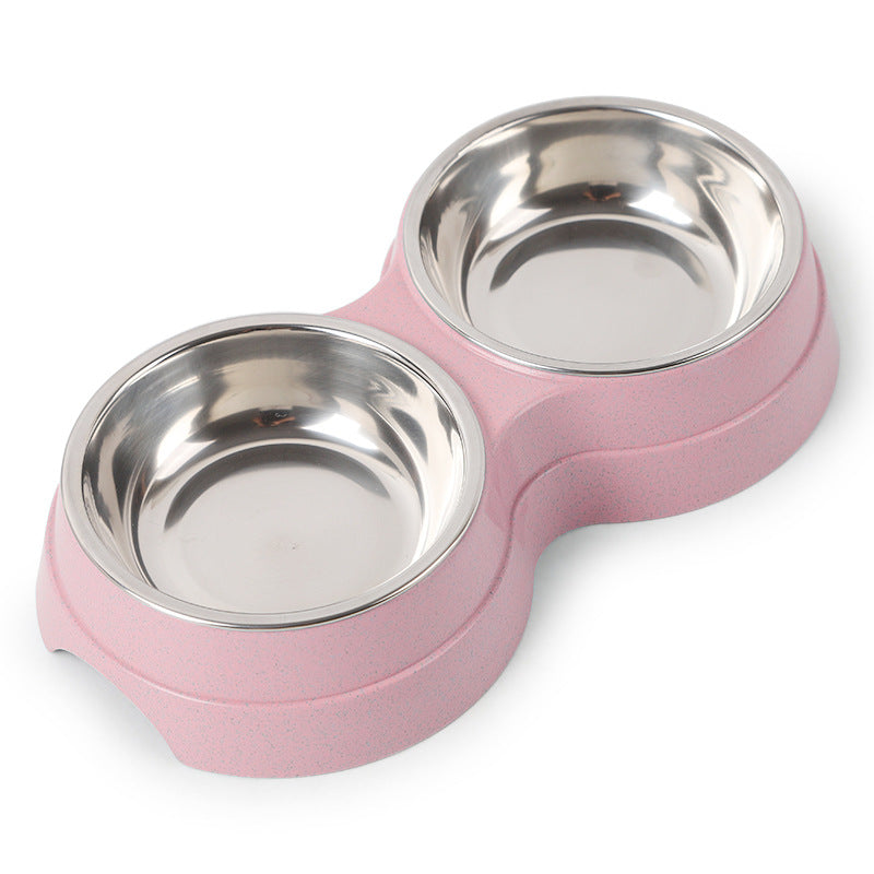 Double Stainless Steel Bowl for Pets – Ideal for Eating and Drinking