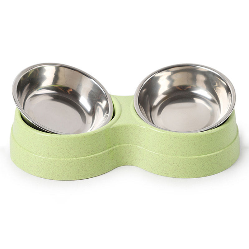 Double Stainless Steel Bowl for Pets – Ideal for Eating and Drinking