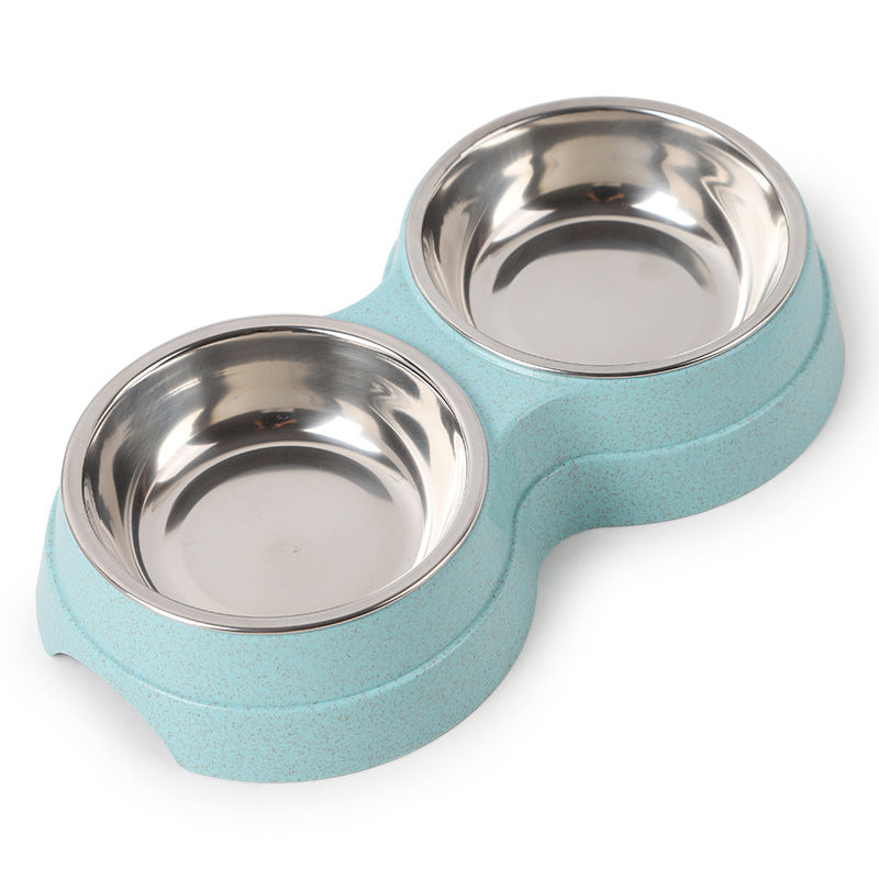 Double Stainless Steel Bowl for Pets – Ideal for Eating and Drinking
