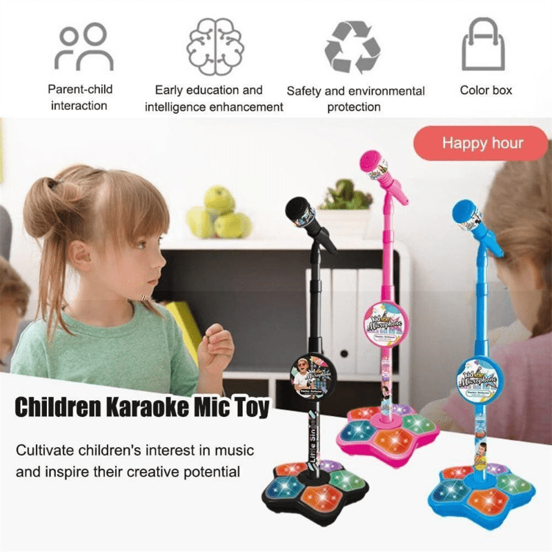 Microfon Karaoke pentru Copii StarSound cu Trepied – Interactiv și Educațional