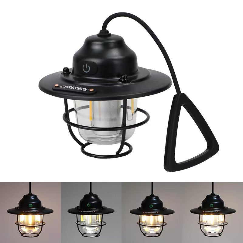 Vintage LED Lampa Campingowa - Ładowana i Trwała na Przygody na Świeżym Powietrzu