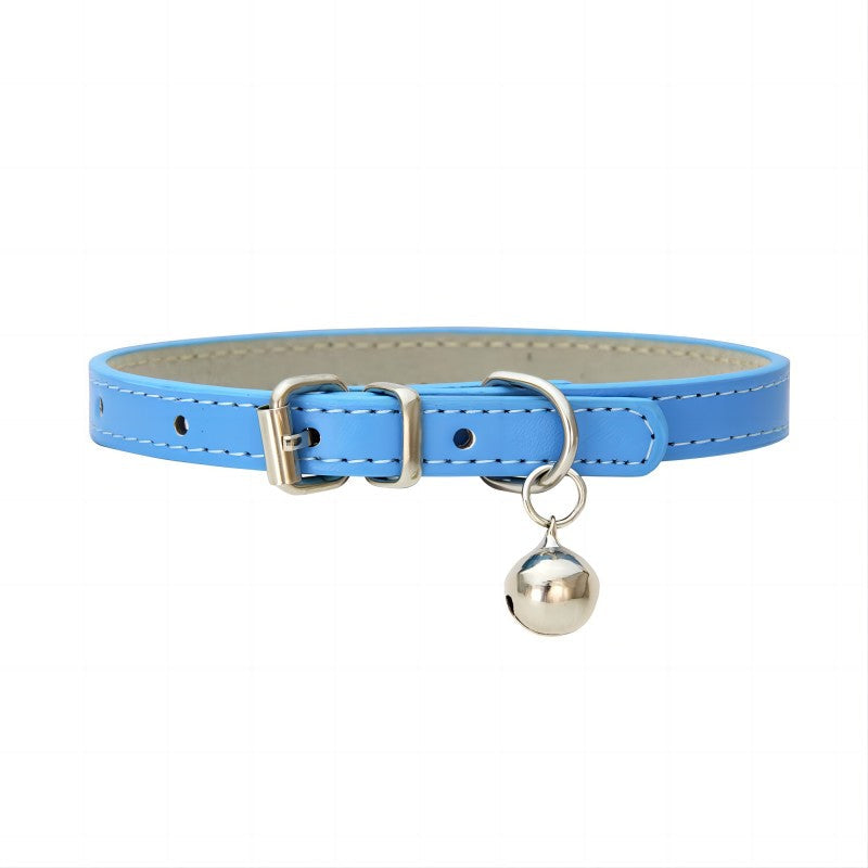 Adjustable Cat Collar with Bell – Durable Faux Leather and Safety Buckle for Cats of All Sizes
