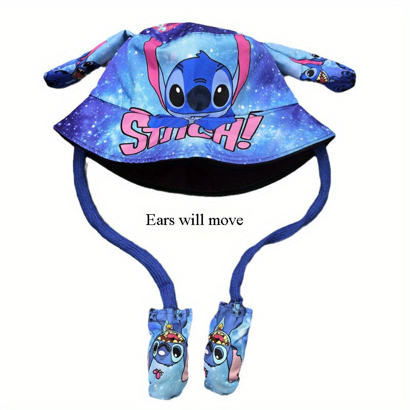 Rybak Kapelusz z Ruchomymi Uszami dla Dzieci – Uroczy Projekt z Postacią Stitch
