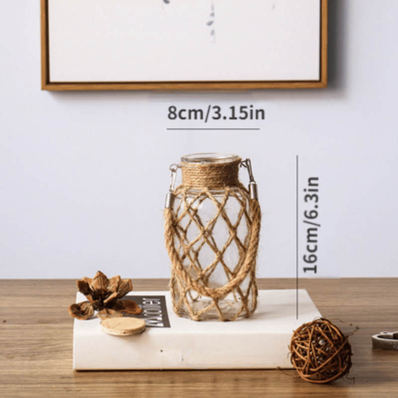Rustic Glass Vase with Jute Cord – Decorative and Timeless for Your Interior