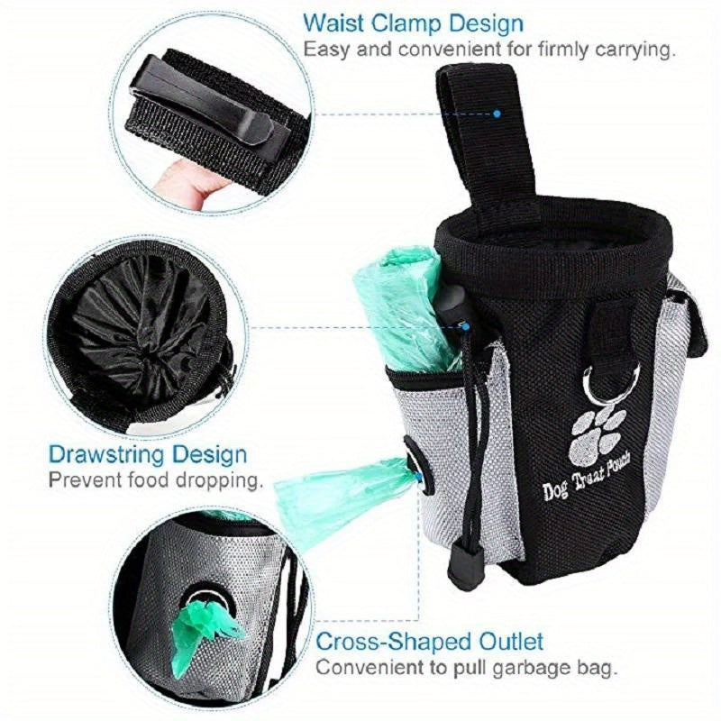 Treat pouch for dogs with dispenser for waste bags – Ideal for training and walks