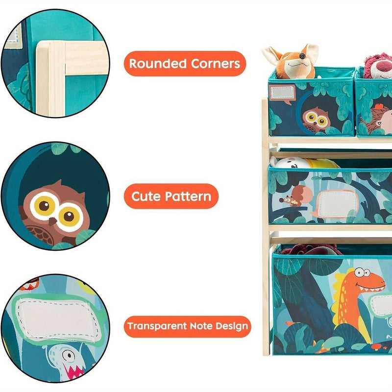 Organizer zabawek z 3 poziomami i pojemnikami – Idealny do pokoju dziecięcego i przechowywania zabawek