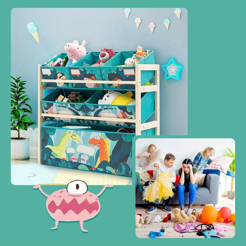 Organizer zabawek z 3 poziomami i pojemnikami – Idealny do pokoju dziecięcego i przechowywania zabawek