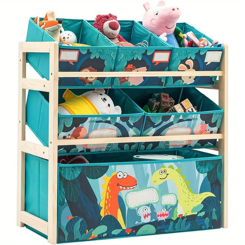 Organizer zabawek z 3 poziomami i pojemnikami – Idealny do pokoju dziecięcego i przechowywania zabawek