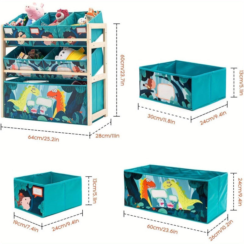 Organizer zabawek z 3 poziomami i pojemnikami – Idealny do pokoju dziecięcego i przechowywania zabawek