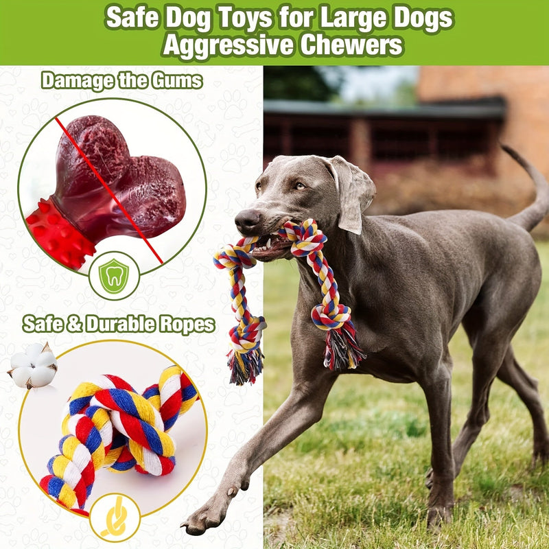 Dog Toy Set - 4 Pieces – Ideal for Chewing, Biting, and Playtime