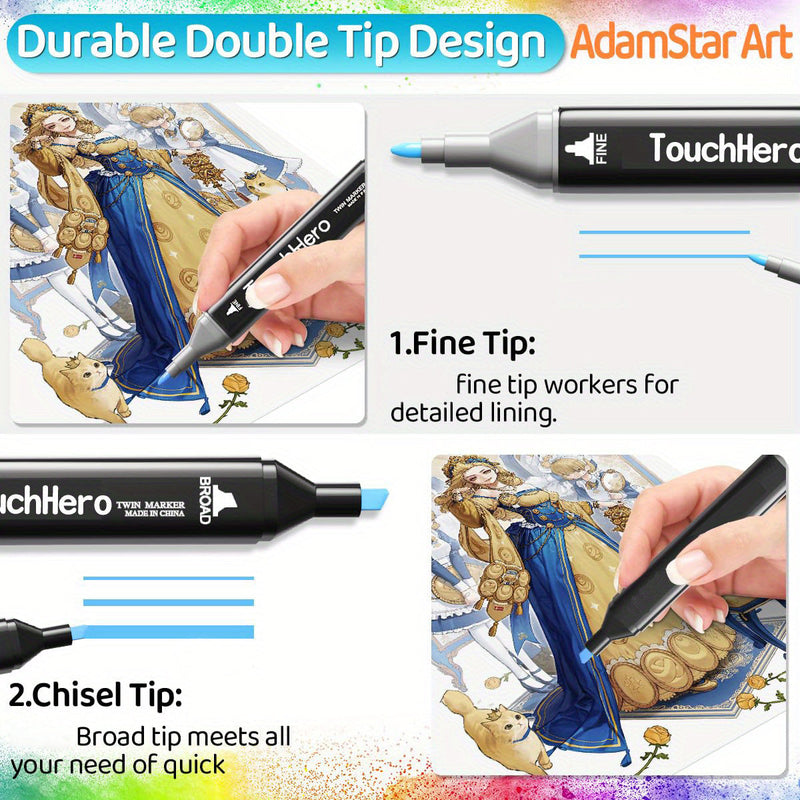 TouchHero 168 Kolorów Markery Alkoholowe – Profesjonalne i Wszechstronne