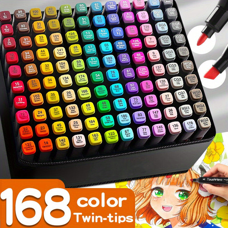 TouchHero 168 Kolorów Markery Alkoholowe – Profesjonalne i Wszechstronne