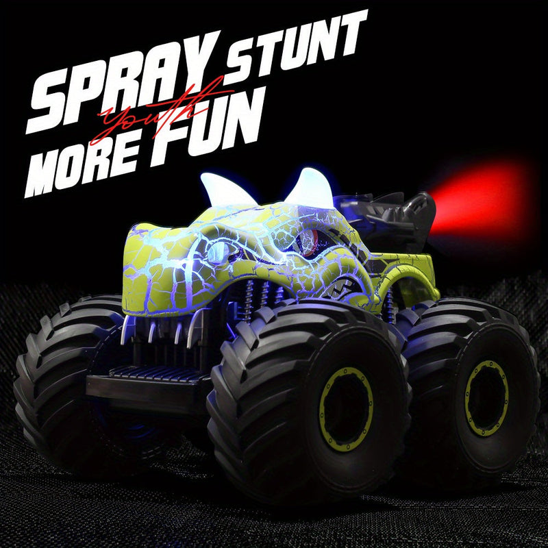 DinoBlaze Stuntauto - Spektakularny RC Monstertruck z Dymem i Światłem