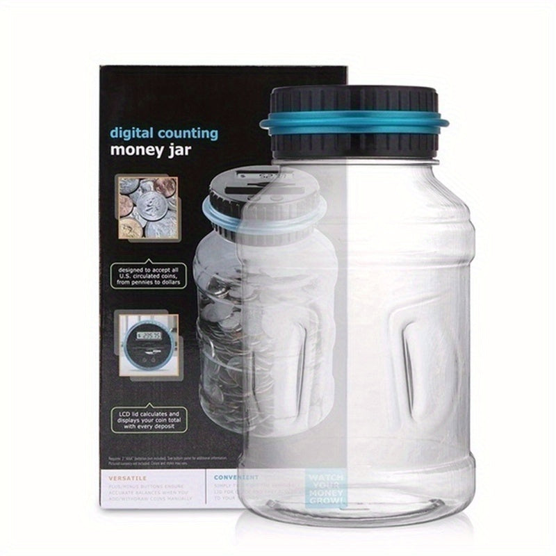 Contor digital de monede pentru economii - Cu afișaj LCD pentru numărare automată și capacitate mare