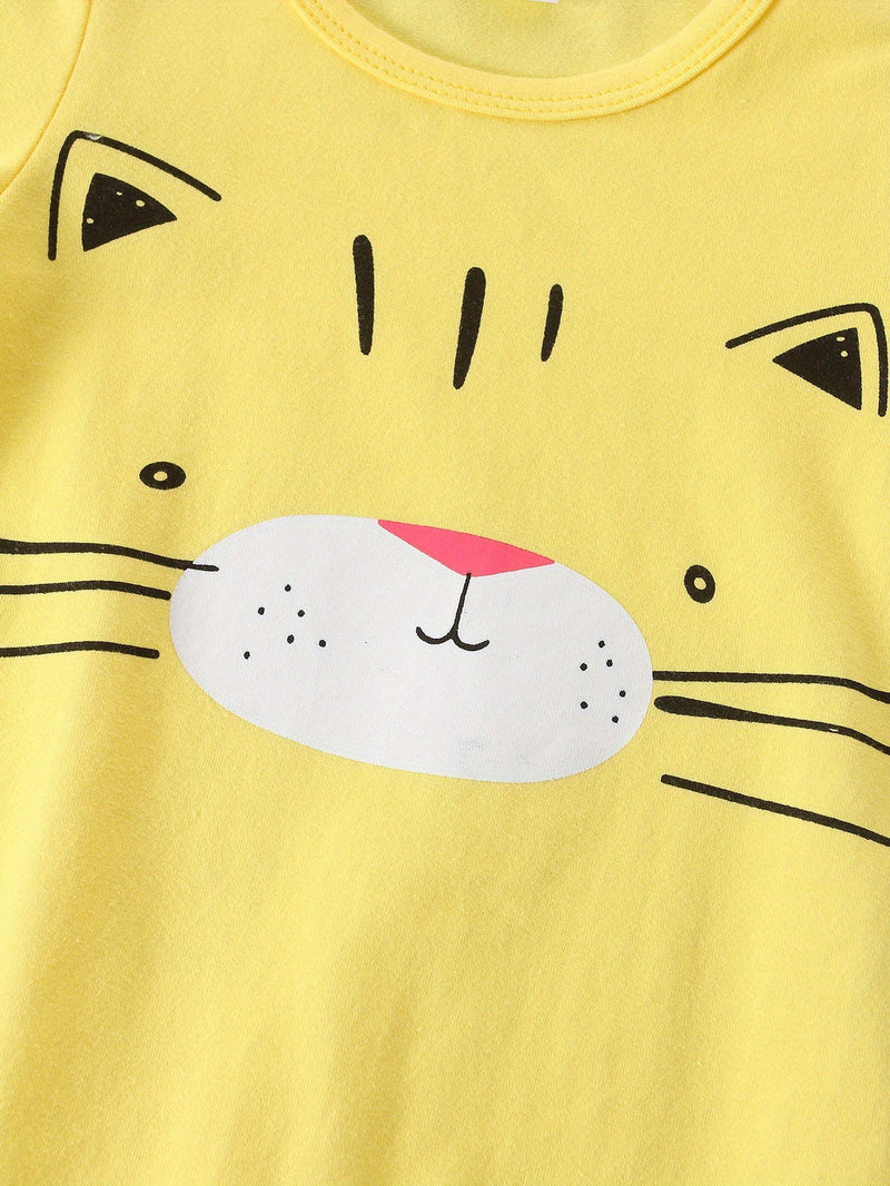 Zestaw 6 Body dla Niemowląt z Wzorami Zwierząt – Wraz z Czapeczkami dla Chłopców