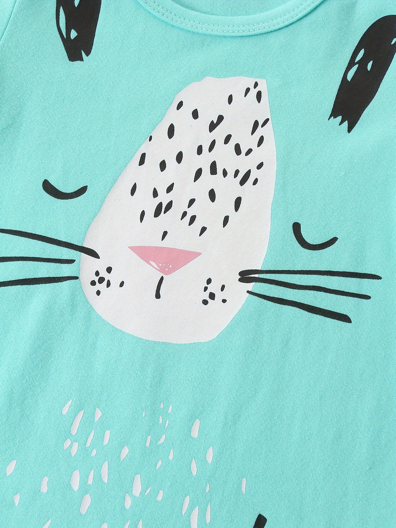 Zestaw 6 Body dla Niemowląt z Wzorami Zwierząt – Wraz z Czapeczkami dla Chłopców