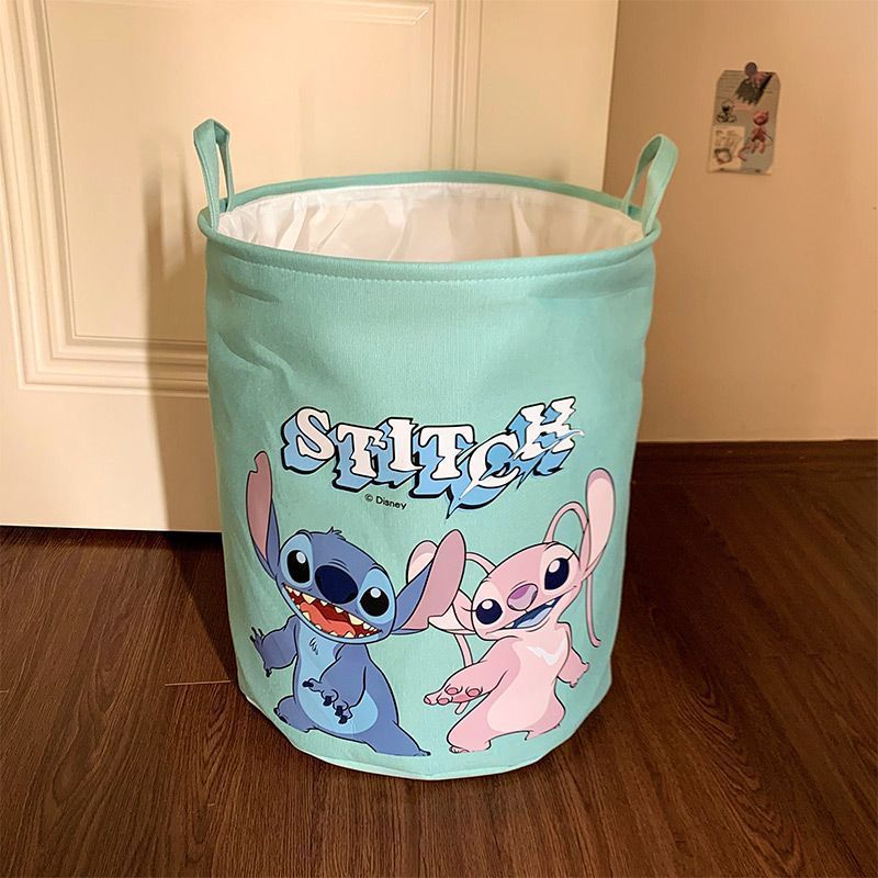 Kosz na pranie w tematyce Stitch - Przestronny organizer z poliestru z uchwytami